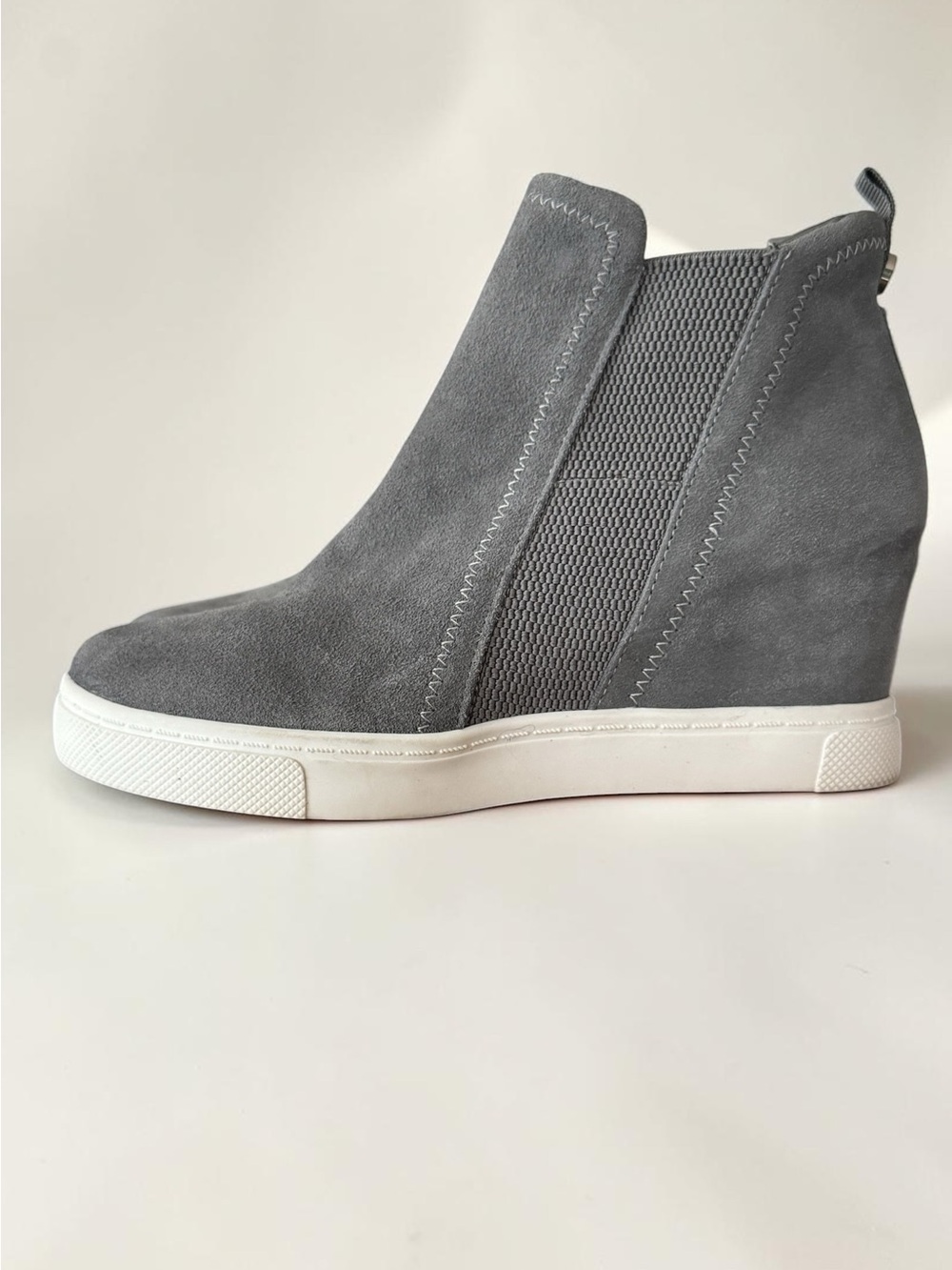 Steve Madden Gray Suede Hidden Wedge Slip-on Sneaker - worn once!